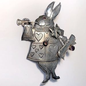 Silver & 14kt Gold Pin- Queen’s Messenger Rabbit Pin